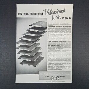 1951 DuPont Photography‎ Products Vintage Print Ad Films Paper Chemicals Pans